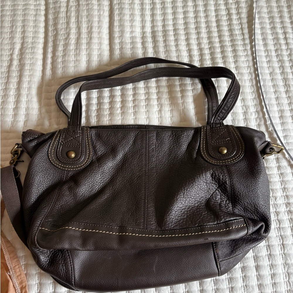 THE SAK Elegant Brown Leather Tote Bag